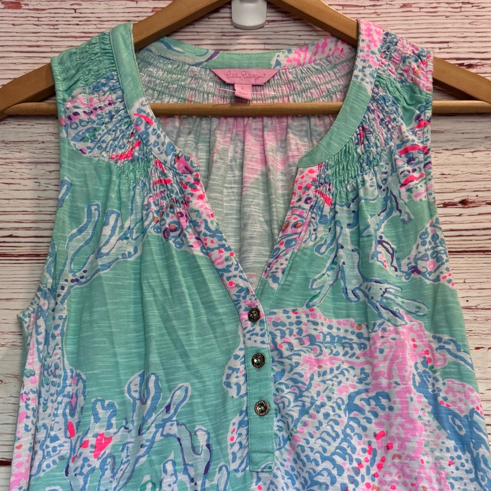 Lilly Pulitzer Essie Dress in Minty Fresh Fansea Sz S - Picture 6 of 13